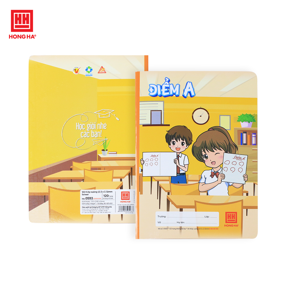 Ảnh Vở 4 ô ly 120 trang Hồng Hà Điểm A định lượng cao 100gsm - 0593 2
