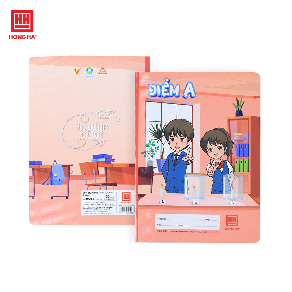 Ảnh Vở 4 ô ly 120 trang Hồng Hà Điểm A định lượng cao 100gsm - 0593 3