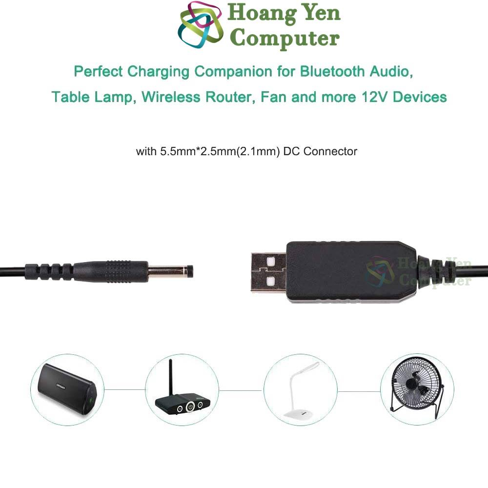 Cáp Chuyển Đổi 5V sang 12V, 5V sang 9V (Dùng cho modem Wifi 12V-0.5A) - Hoangyencomputer