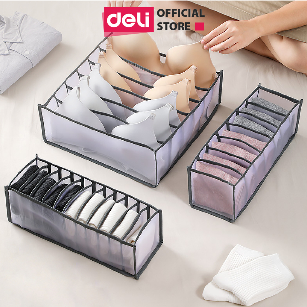 Túi chia ngăn quần áo 11 ngăn hộp vải đựng quần áo đa năng, túi vải đựng quần áo đồ lót sắp xếp gọn gàng