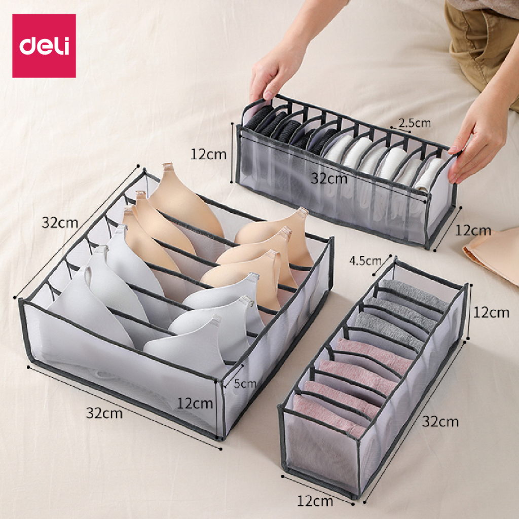 Túi chia ngăn quần áo 11 ngăn hộp vải đựng quần áo đa năng, túi vải đựng quần áo đồ lót sắp xếp gọn gàng