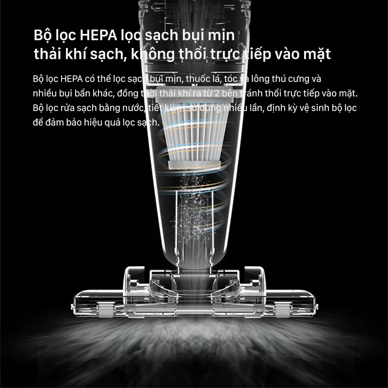 Máy hút bụi cầm tay Deerma DX118C lực hút 15000pa, công suất 600W với bộ lọc bụi mịn HEPA - Bảo hành