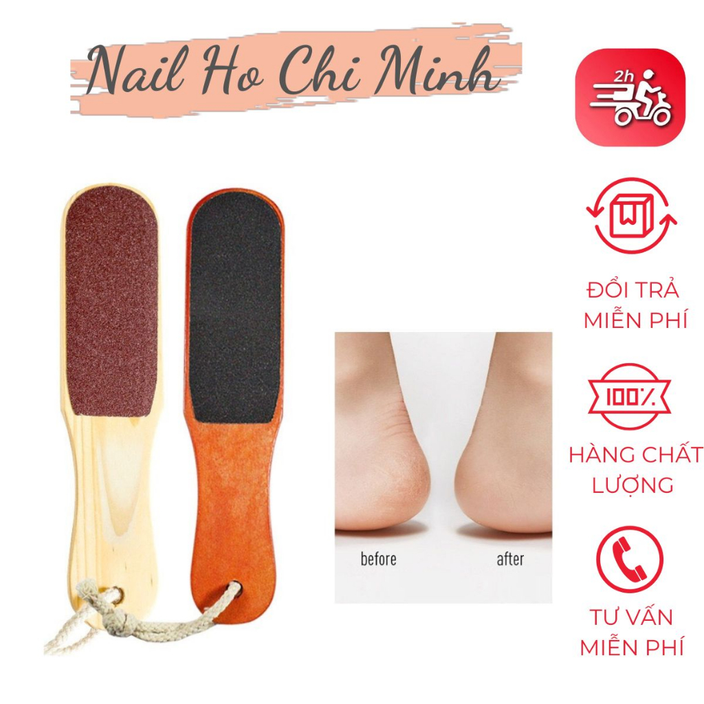 [Sản phẩm mới] Cây chà gót chân, cây mài mịn gót chân cán gỗ cao cấp 2 mặt nhám tiện lợi