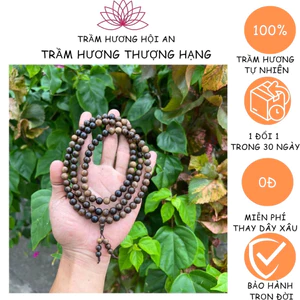 Vòng tay trầm hương INDO 6 7 8mm 108 hạt,chuỗi tràng hạt, An Yên May mắn và Thời trang.