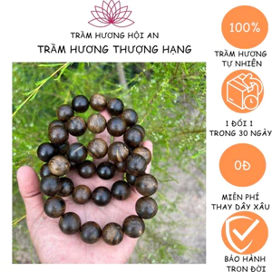 Vòng tay tròn đơn trầm hương INDO 8 10 12 14 ly-Nam nữ-Bình an may mắn tài lộc thời trang.