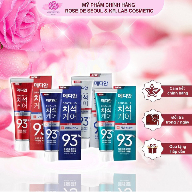 Kem đánh răng MEDIAN 93% IQ DENTAL Toothpaste giúp trắng răng, giảm ố, loại bỏ mùi hôi 120g IS252