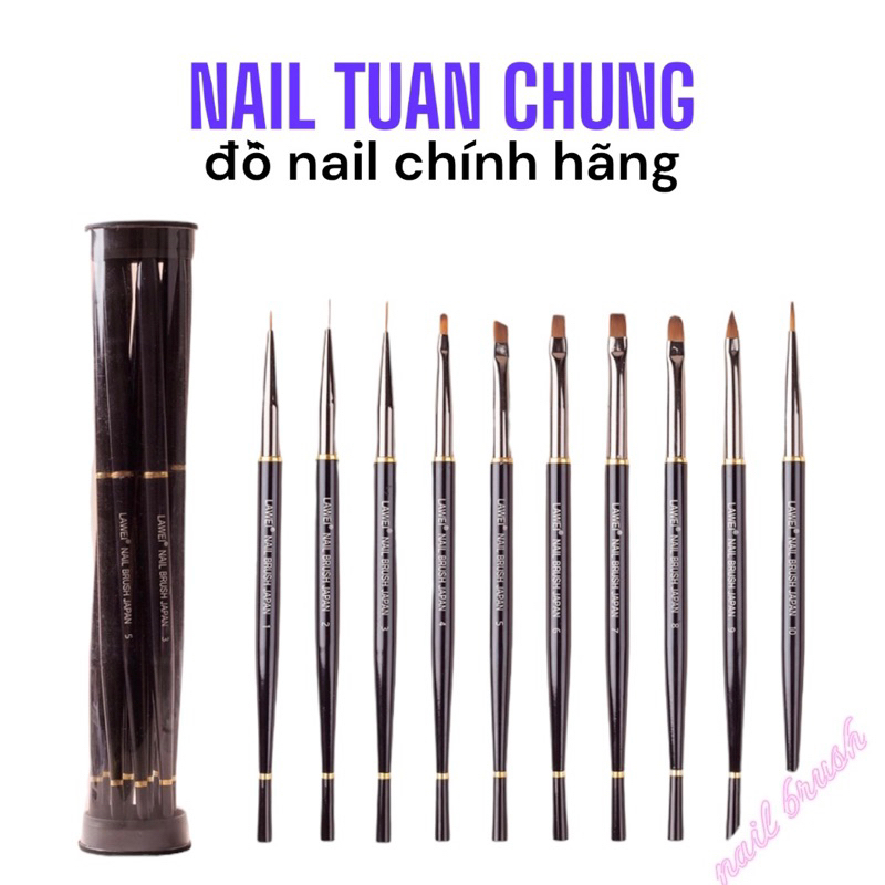 [ Chính Hãng Cọ Lawei ] Sét 10 Cây Cọ Nhật , Bộ Bút Vẽ Móng Làm Nails