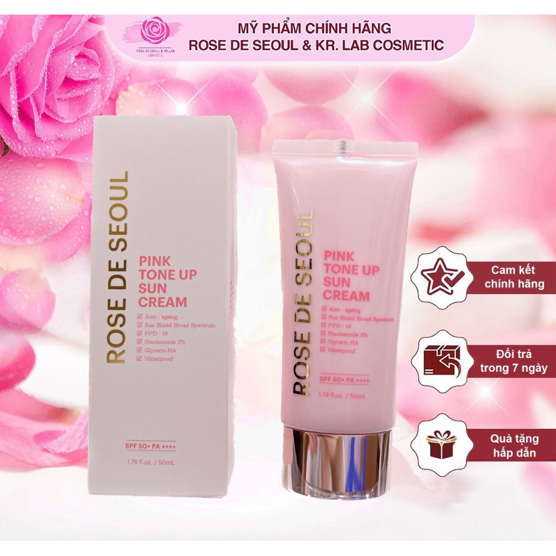 Kem chống nắng rose de seoul pink tone up sun cream 50ml – hạn 2028 Hàn Quốc  IS412