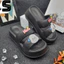 Dép nữ bánh mì 2 quai ngang hình CÚN NICE đế độn 7cm dễ thương D7778