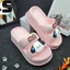 Dép nữ bánh mì 2 quai ngang hình CÚN NICE đế độn 7cm dễ thương D7778