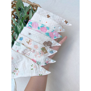 Yếm xô tam giác muslin 4 lớp cao cấp cho bé trai bé gái