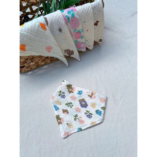 Yếm xô tam giác muslin 4 lớp cao cấp cho bé trai bé gái