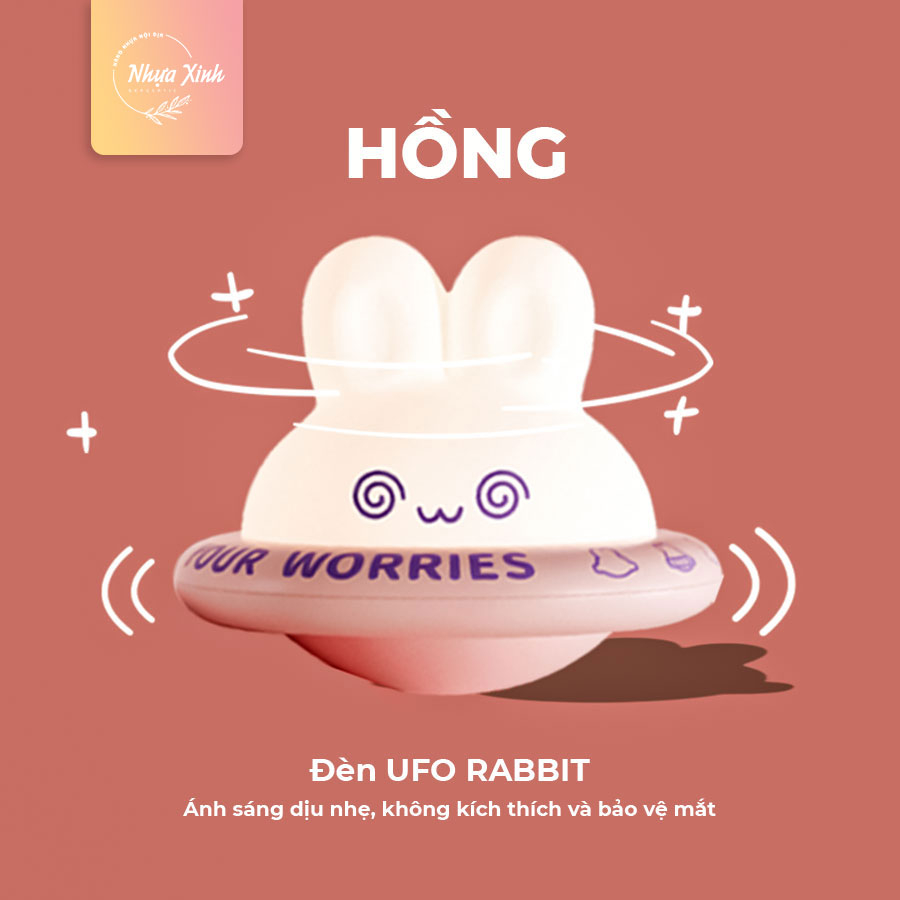 Đèn ngủ LED mini cảm ứng chạm đổi màu thỏ đĩa bay UFO RABBIT_NX26 ...