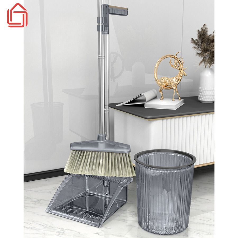 Bộ chổi quét nhà kèm hót rác trong suốt 2 trong 1 đa năng, gấp gọn tiện ...