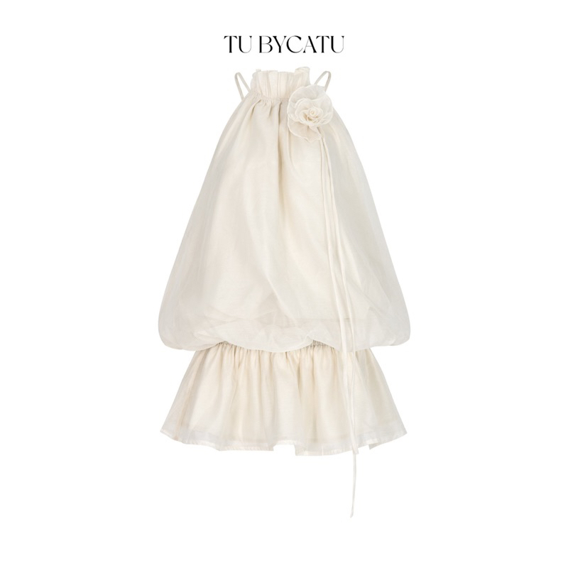 Ảnh TUBYCATU | Áo Lily (Không kèm quần) chất liệu vải organza đính hoa màu Nude / Beige/ White/ Black 3