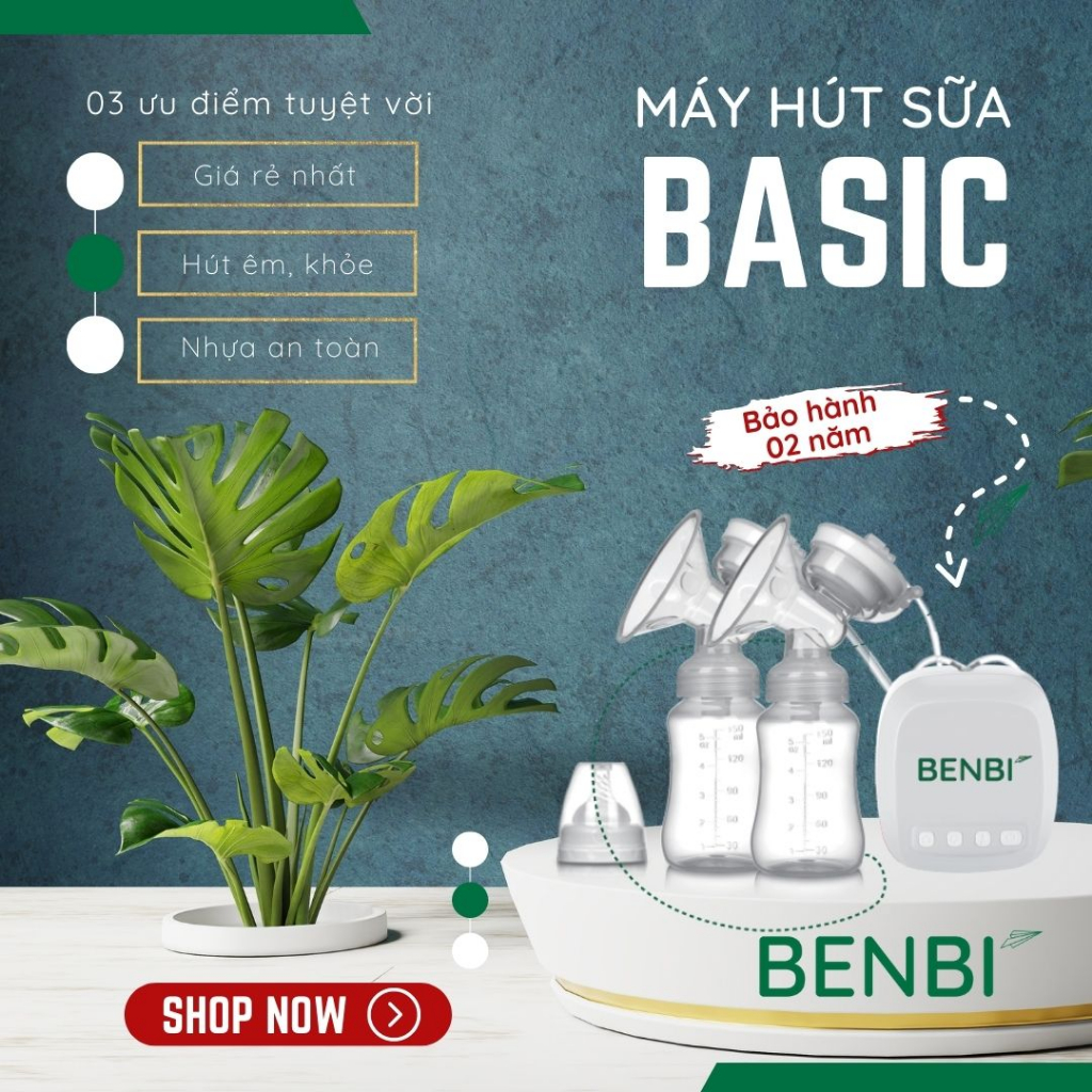 Máy hút sữa điện đôi BENBI BASIC - Có 2 chế độ HÚT & MASSAGE_9 Cấp Độ ...