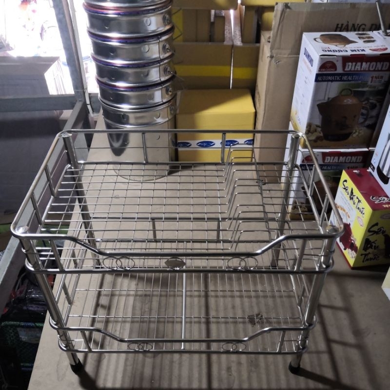 Kệ inox 2 tầng size 40x60cm, 40x80cm | Shopee Việt Nam