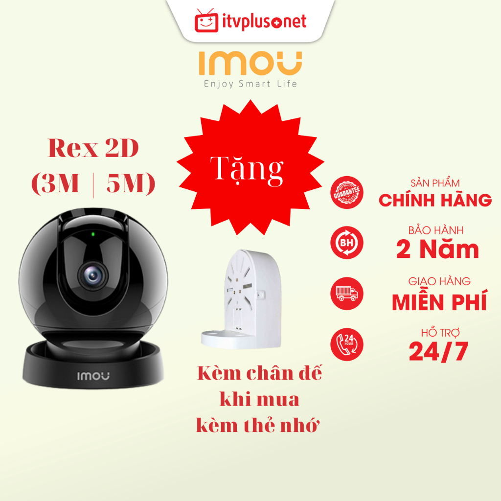 Camera Wifi trong nhà IMOU| ITVPlus REX 2D Độ 3MP| 5MP | Kiểu dáng ngọc ...