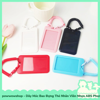 [Sẵn VN - Hỏa Tốc] Dây Móc Bao Đựng Thẻ Nhân Viên Dọc Nhựa ABS Phong Cách Màu Sắc Trơn Màu Đơn Giản