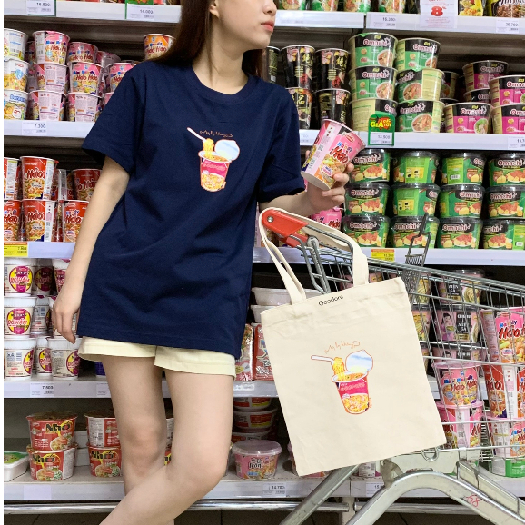 Áo thun Oversize cotton unisex nam nữ Goodore Mỳ tôm thoáng mát năng động thiết kế độc đáo