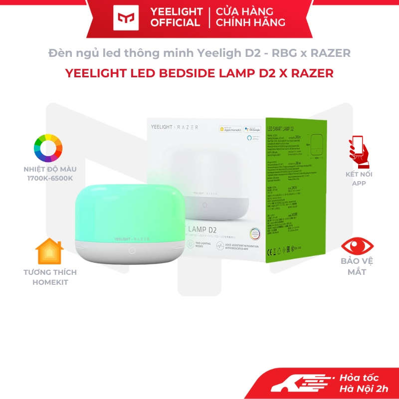 Đèn ngủ Yeelight D2 RBG RAZER led RGB thông minh kết nối app điều khiển ...