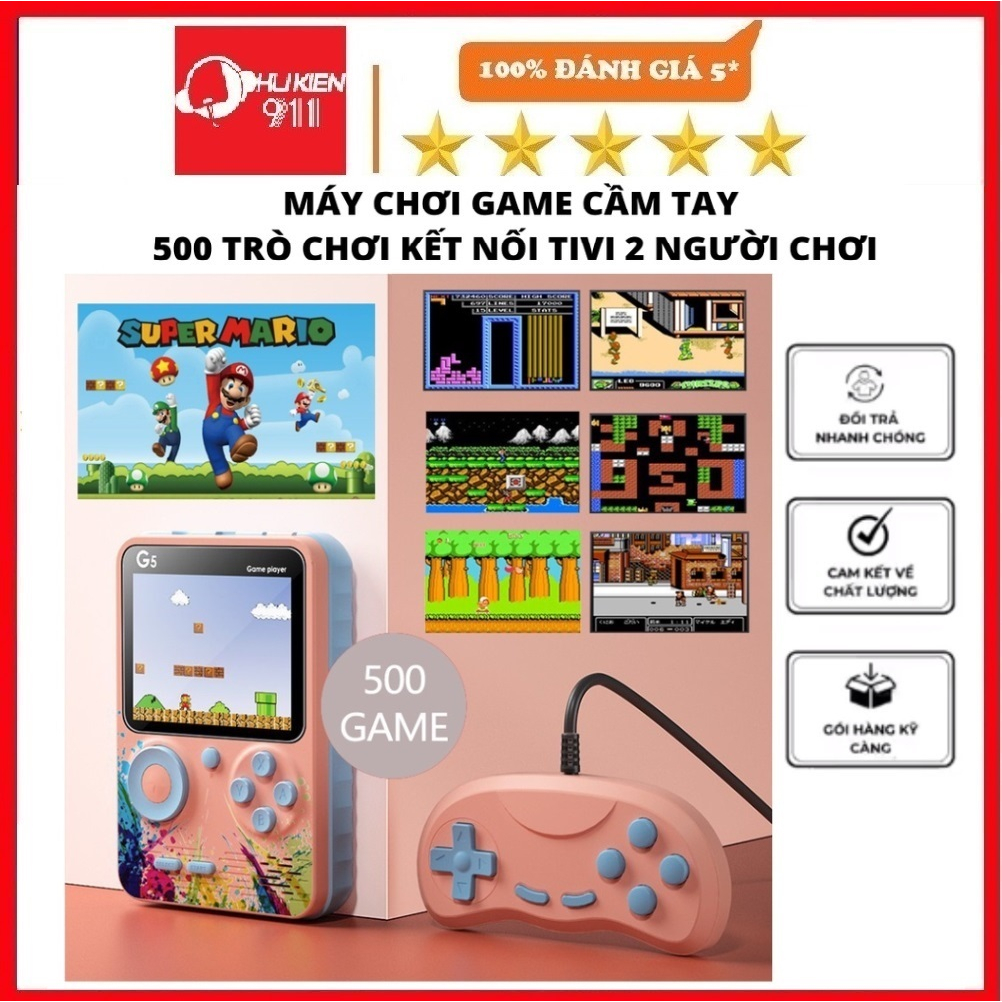 Máy Chơi Game Cầm Tay 500 Trò Chơi G5,2 Người Sử Dụng Kết Nối Tivi Âm Thanh Hình Ảnh Rõ Nét