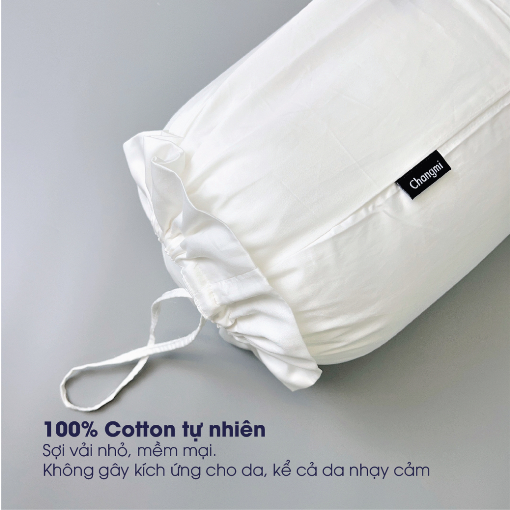 Ảnh Vỏ Gối Ôm trắng trơn 100% Cotton tự nhiên Changmi Bedding - 40x110 cm (1 chiếc) 1
