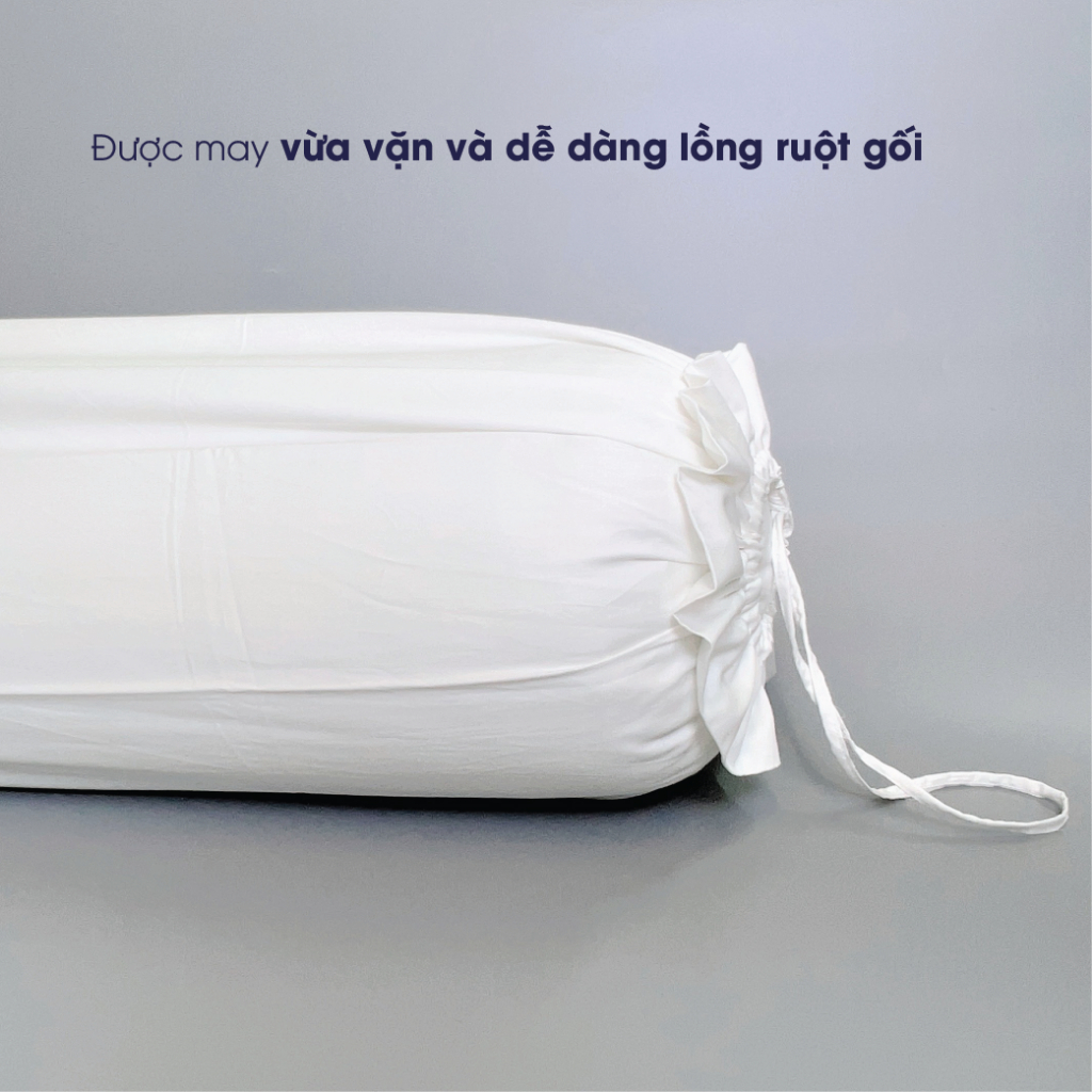 Ảnh Vỏ Gối Ôm trắng trơn 100% Cotton tự nhiên Changmi Bedding - 40x110 cm (1 chiếc) 2