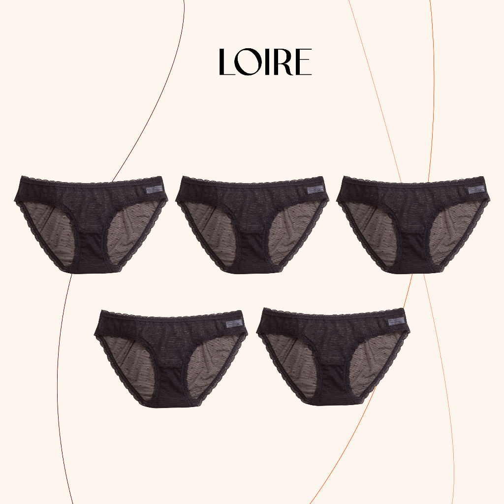 Combo 5 Quần Lót Ren QLBK30 Màu đen Size L