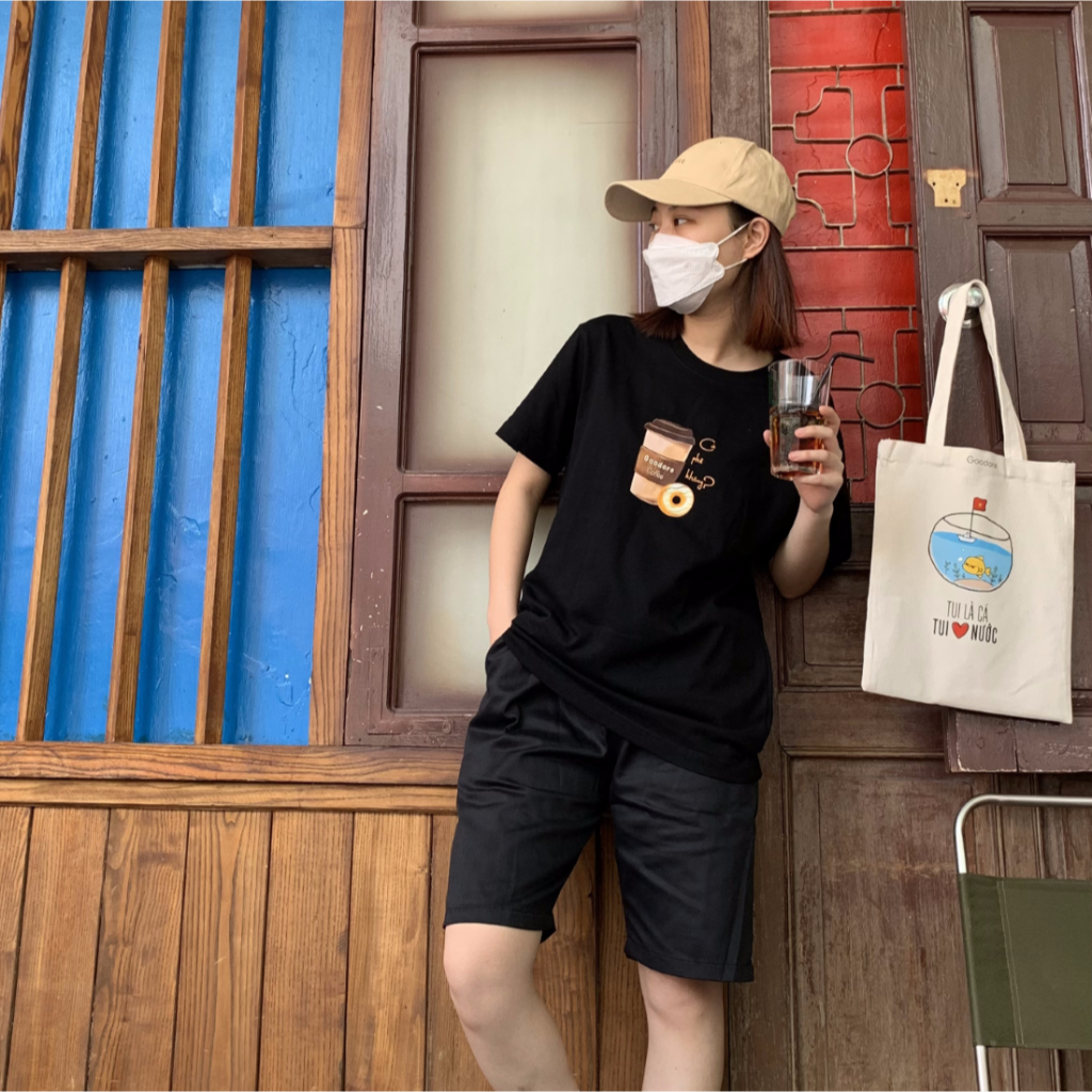 Áo thun Oversize cotton unisex nam nữ Goodore Cà phê Bánh thoáng mát năng động thiết kế độc đáo