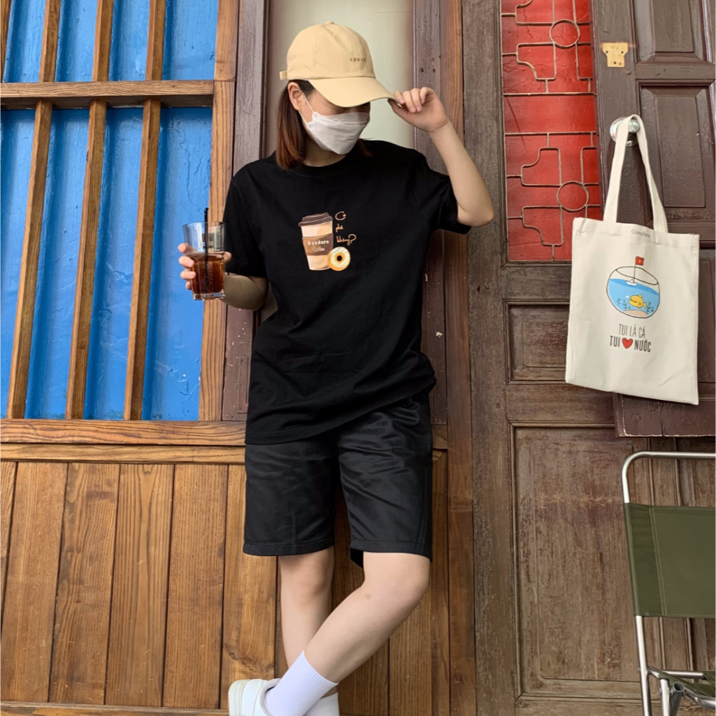 Áo thun Oversize cotton unisex nam nữ Goodore Cà phê Bánh thoáng mát năng động thiết kế độc đáo