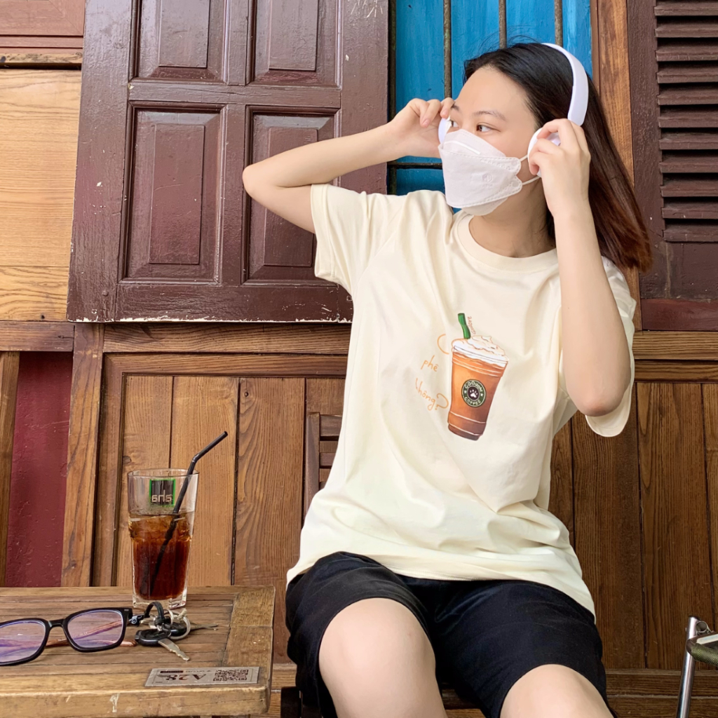 Áo thun Oversize cotton unisex nam nữ Goodore Cà phê Ống Hút thoáng mát năng động thiết kế độc đáo