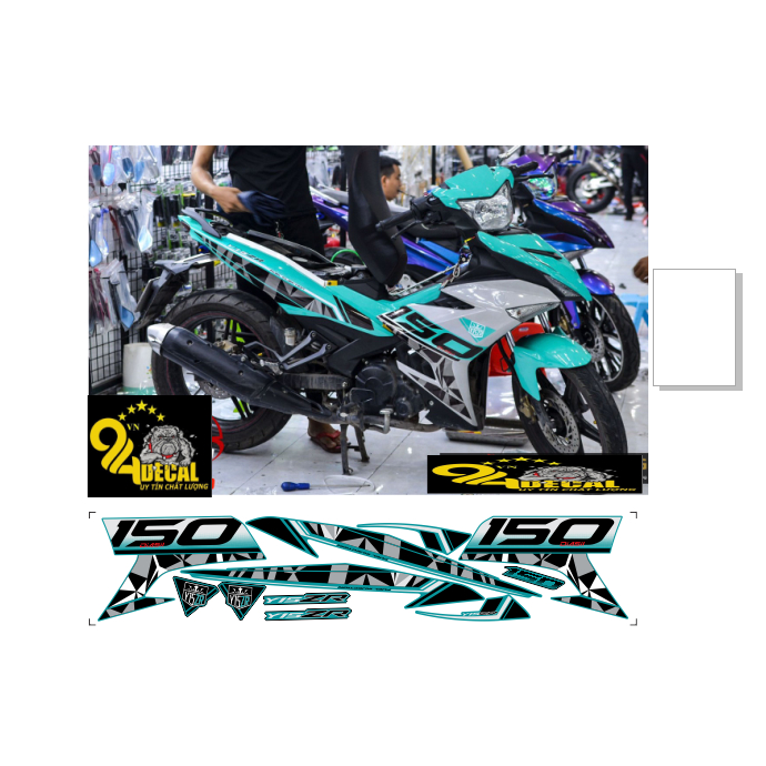tem rời exciter 150 cao cấp đa dạng màu sắc