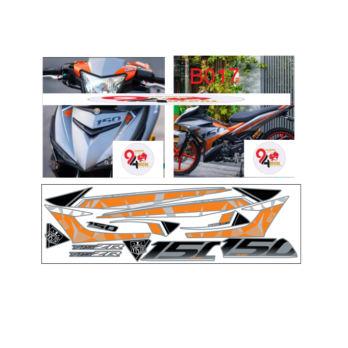 tem rời exciter 150 cao cấp đa dạng màu sắc