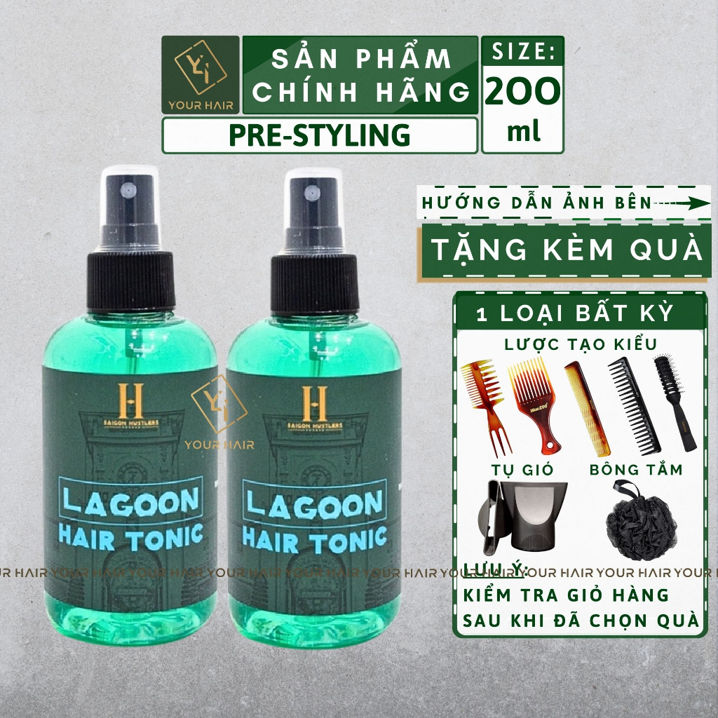 COMBO 2 chai Xịt tăng độ phồng tóc Lagoon Tonic Saigon Hustlers - 200ml
