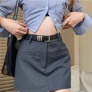 Thắt lưng da nam nữ Broobelt bản kim 3 đai ngang, dây nịt unisex style Hàn Quốc bản nhỏ 2.3cm TL48