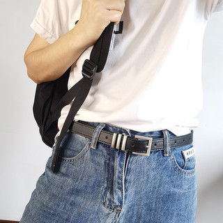 Thắt lưng da nam nữ Broobelt bản kim 3 đai ngang, dây nịt unisex style Hàn Quốc bản nhỏ 2.3cm TL48