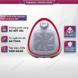 Quạt sưởi mini nhập khẩu Nhật Bản FujiE CH202, máy sưởi gốm điện ceramic tự ngắt an toàn tiết kiệm điện