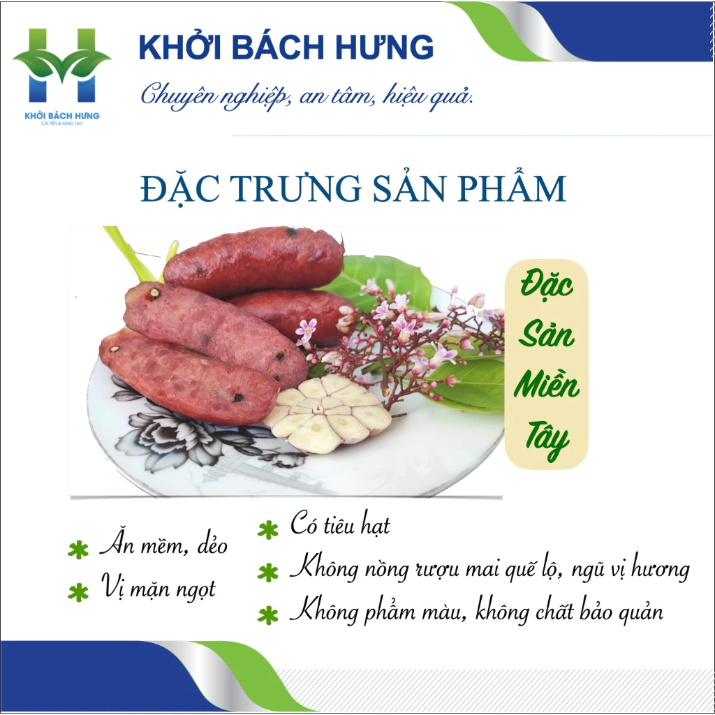1KG Lạp xưởng heo cao cấp - sấy dẻo truyền thống ( Tặng gói 2 vị lạp tôm và lạp heo khô) Khởi Bách H
