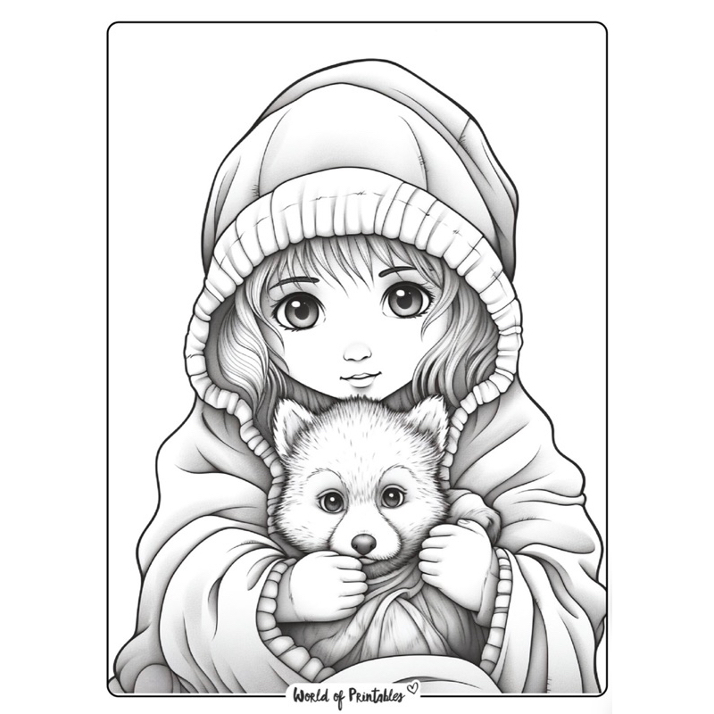 Chó sói Wolf (phong cách Chibi) - Set 20 Tờ Tranh Tô Màu A4 A5 - TRANH ...