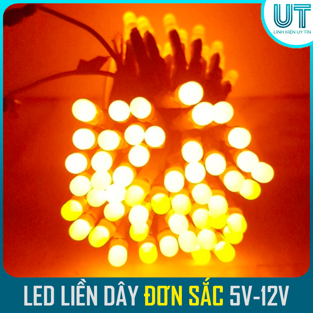 LED liền dây đơn sắc đủ màu 5V - 12V 100 bóng/ 1 cuộn - LED ruồi chuyên ...