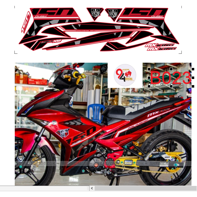 tem rời exciter 150 cao cấp đa dạng màu sắc