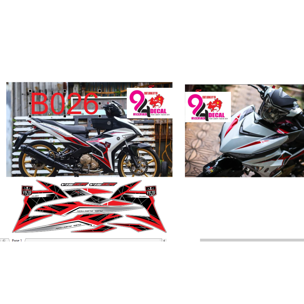 tem rời exciter 150 mẫu y15zr cao cấp