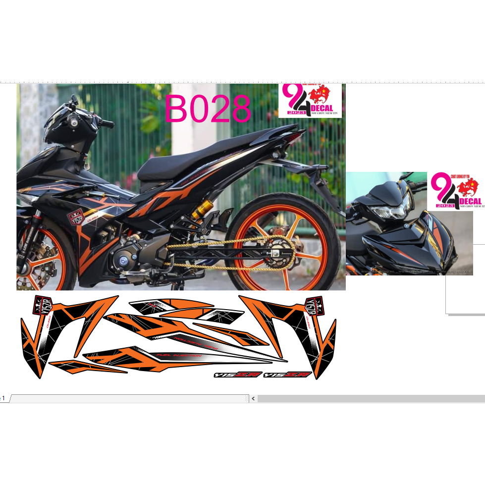 tem rời exciter 150 mẫu y15zr cao cấp