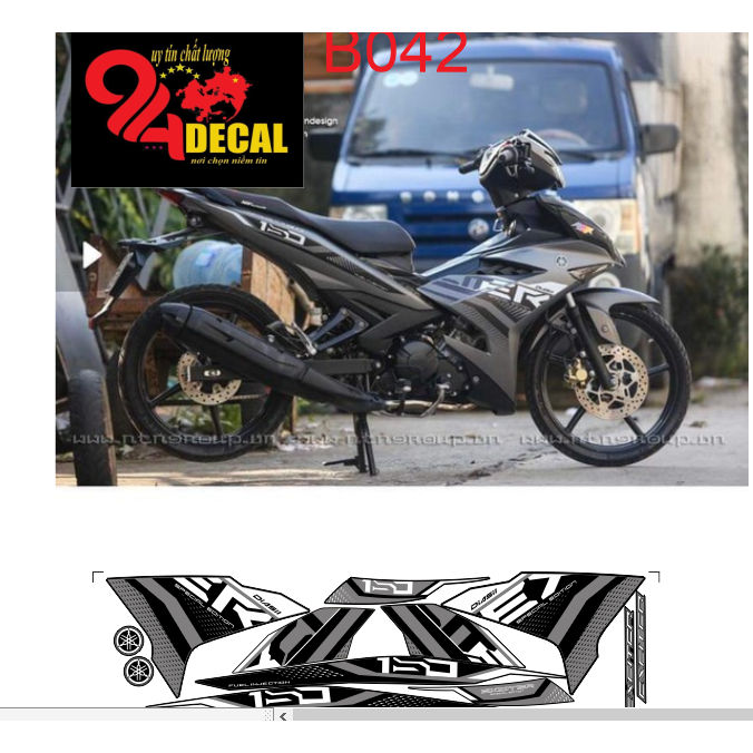 tem rời exciter 150 cao cấp đa dạng màu sắc