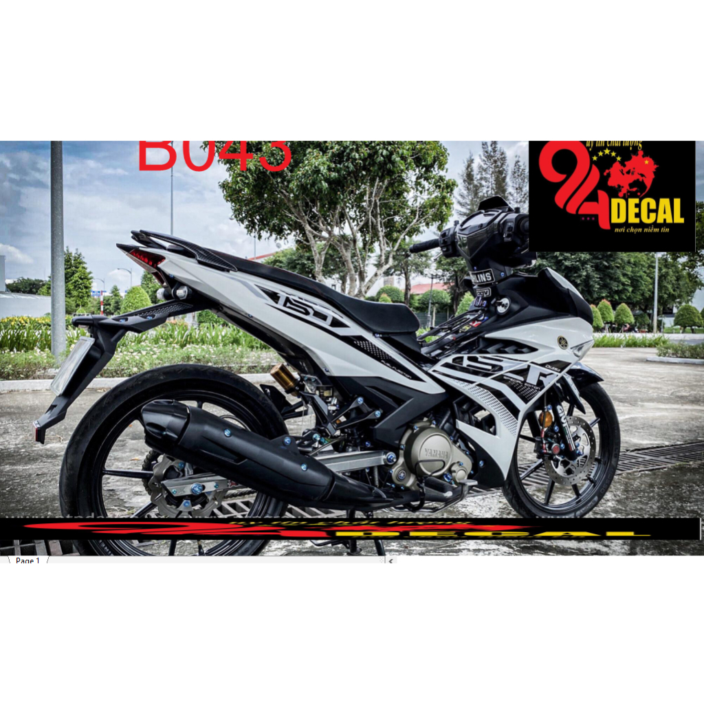 tem rời exciter 150 cao cấp đa dạng màu sắc