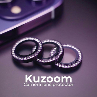 Cường lực lens Kuzoom [ chính hãng ] đính đá bảo vệ camera cho ip 13/13pro/13pro max/14/14plus/14pro/14promax
