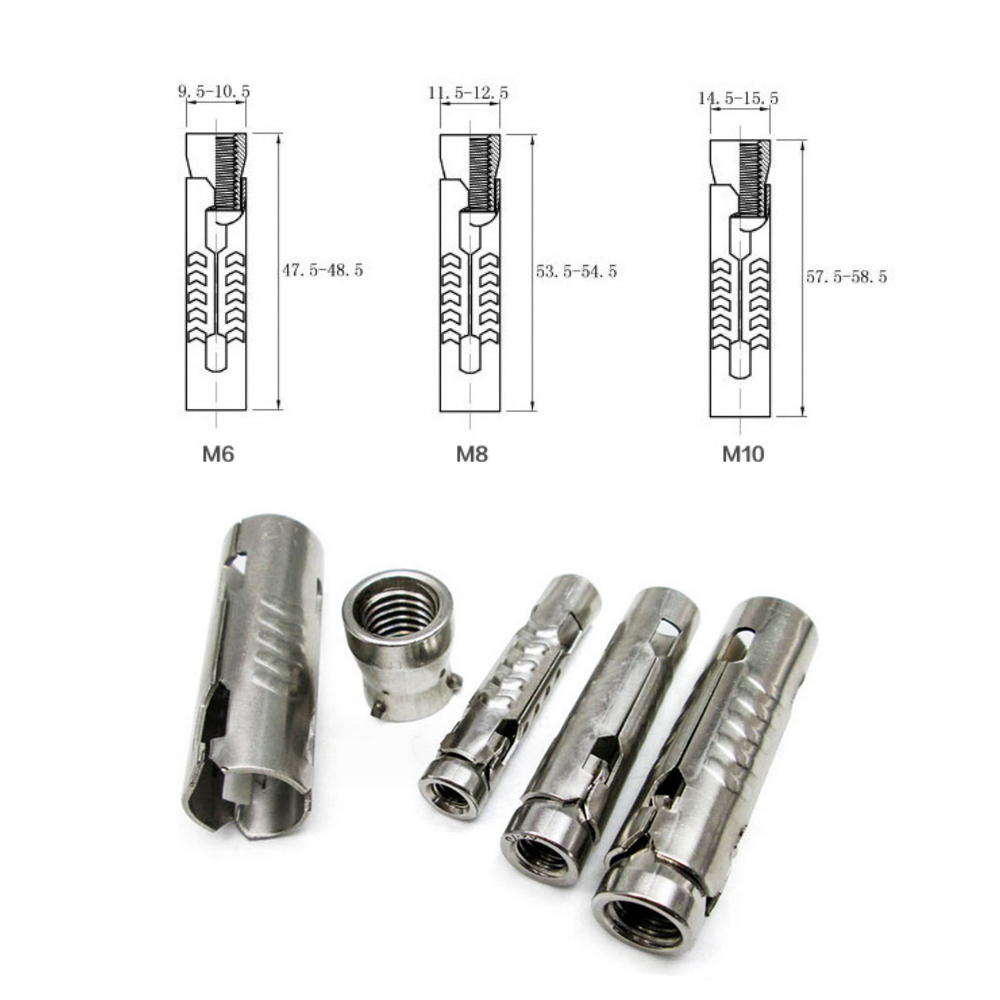 Nở inox,tắc kê nở inox 304 loại chịu lực cao bắt bulom âm thẩm mỹ thép ...