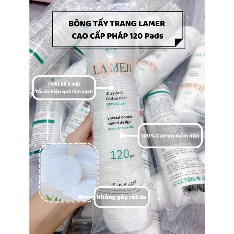 Bông tẩy Trang 100% Cotton La Soirée gói 225 miếng tròn - hạn 2028  IS406