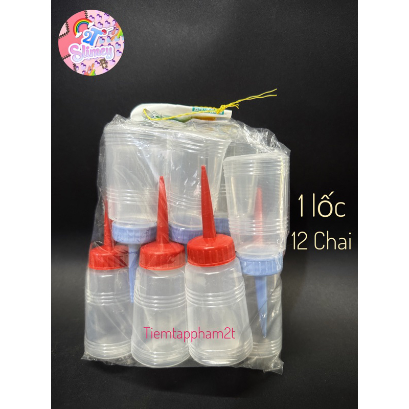 1 LỐC 12 CHAI / LỌ CHIẾT NHỰA 50ML RỖNG ĐỰNG KEO SỮA, DẦU MÁY, CHẤT ...